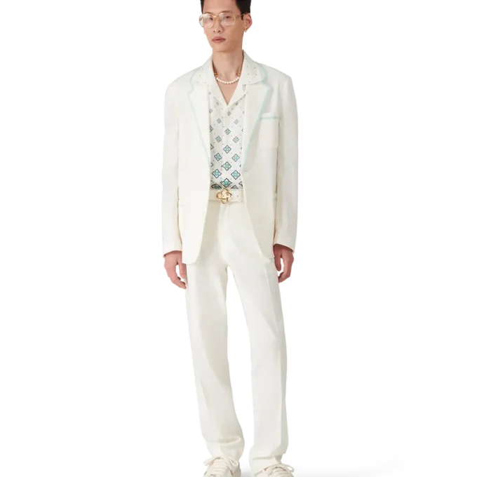 Pantaloni a pieghe in lino