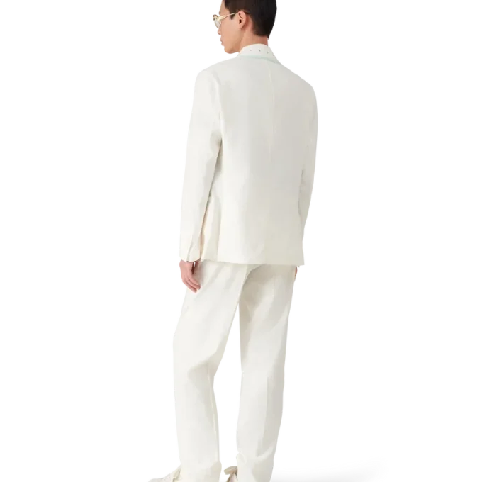 Pantaloni a pieghe in lino