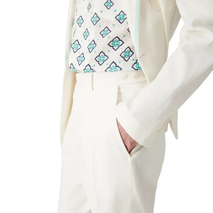 Pantaloni a pieghe in lino