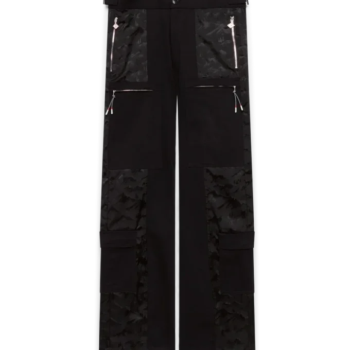 Pantaloni cargo in nylon con stampa mimetica Mountain