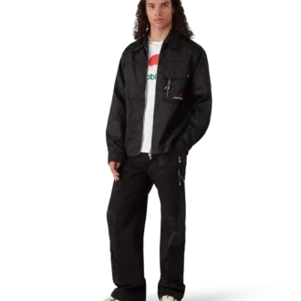 Pantaloni cargo in nylon con stampa mimetica Mountain