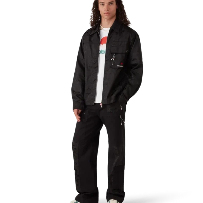 Pantaloni cargo in nylon con stampa mimetica Mountain