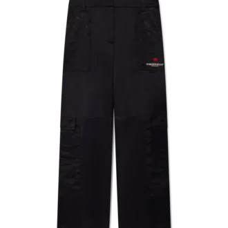 Pantaloni cargo in nylon e raso con motivo mimetico Mountain