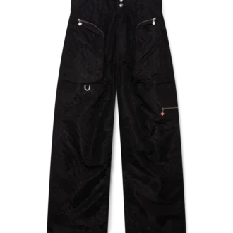 Pantaloni cargo in nylon jacquard