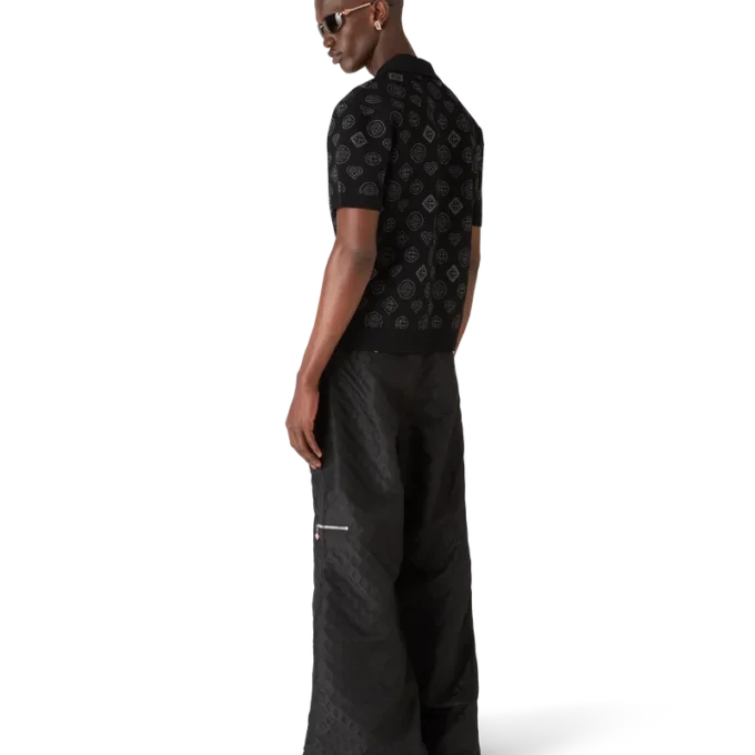 Pantaloni cargo in nylon jacquard