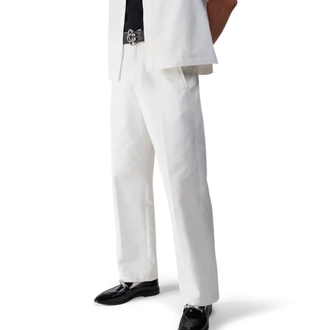 Pantaloni chino bianchi Monogram