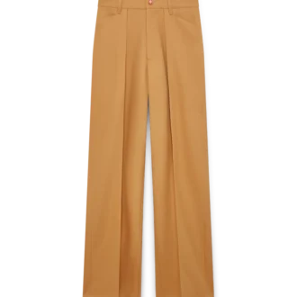 Pantaloni chino in lana con pieghe