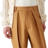 Pantaloni chino in lana con pieghe