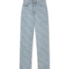 Pantaloni classici in denim sbiancato con monogramma