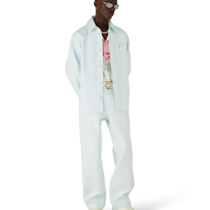 Camicia a maniche lunghe in cotone con monogramma Camicia a maniche lunghe in cotone con monogramma