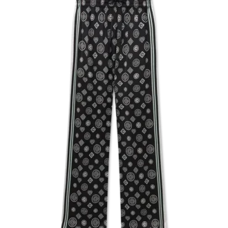 Pantaloni da pigiama in raso di seta con monogramma Pantaloni da pigiama in raso di seta con monogramma