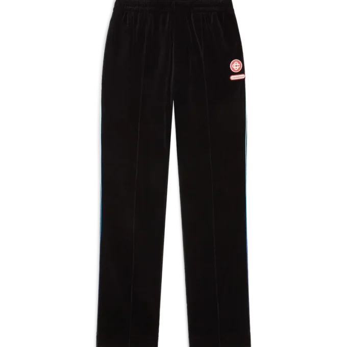 Pantaloni da tuta in velluto con bordino sfumato