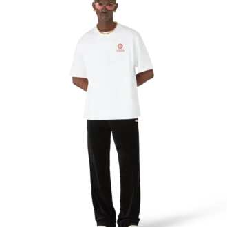 Pantaloni da tuta in velluto con bordino sfumato