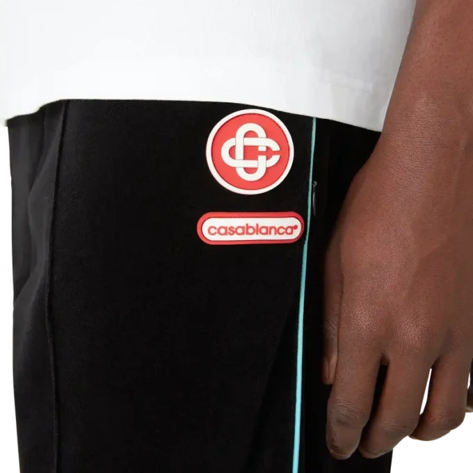 Pantaloni da tuta in velluto con bordino sfumato