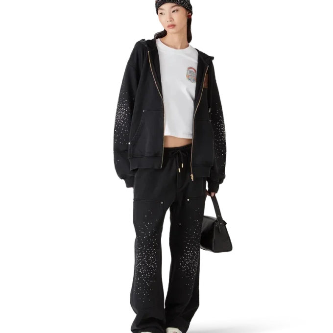 Pantaloni della tuta La Pramonition con decorazioni in cristallo