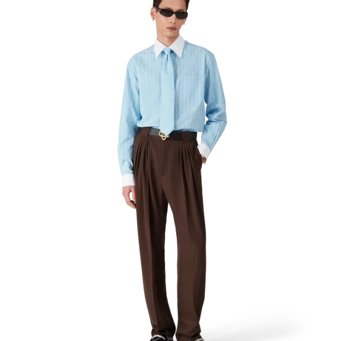 Pantaloni in lana a cinque pieghe