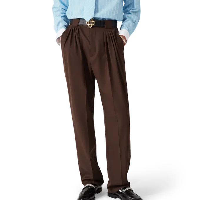 Pantaloni in lana a cinque pieghe