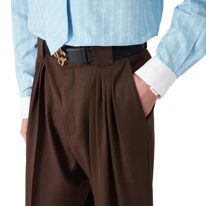 Pantaloni in lana a cinque pieghe