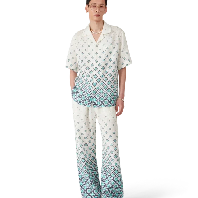 Pantaloni in lino con Monogram sfumato