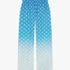 Pantaloni in seta con Diamond Monogram a rombi sfumato blu