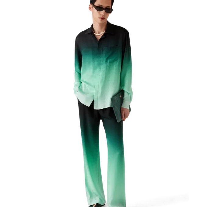 Pantaloni in seta jacquard Gradient Ping Pong Pantaloni in seta jacquard Gradient Ping Pong