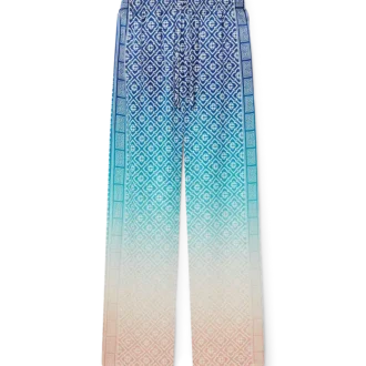 Pantaloni in seta jacquard sfumato