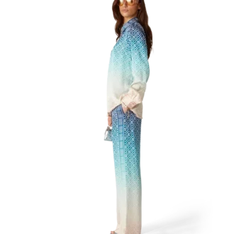 Pantaloni in seta jacquard sfumato