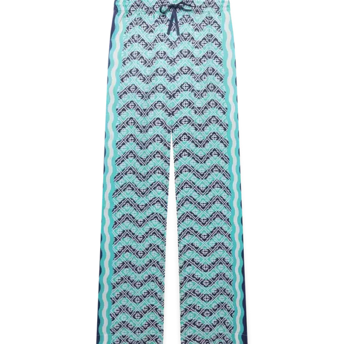 Pantaloni in seta Monogram Wave