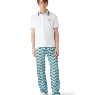 Pantaloni in seta Monogram Wave