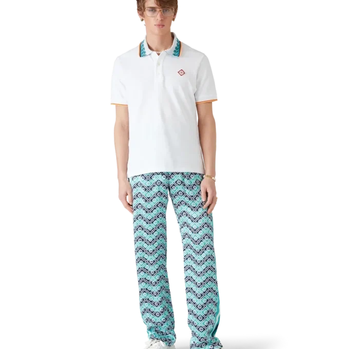 Pantaloni in seta Monogram Wave