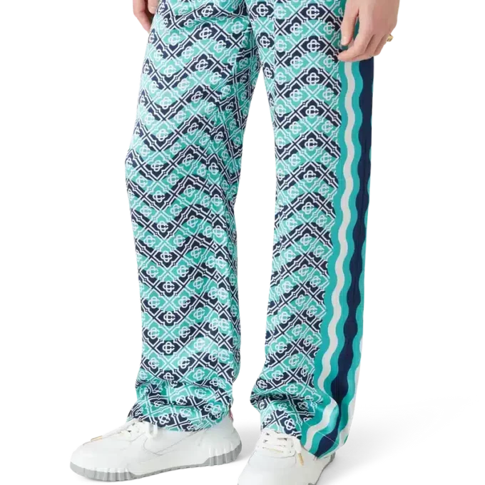 Pantaloni in seta Monogram Wave
