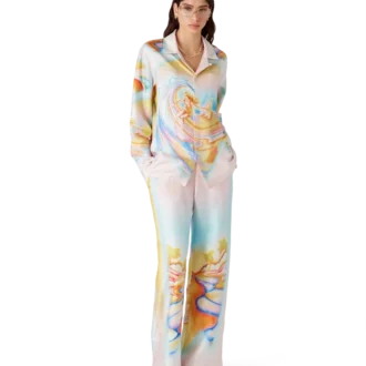 Pantaloni in seta Psychedelic Nirvana