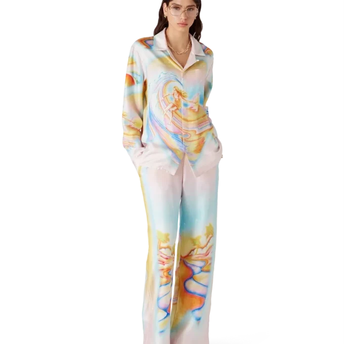 Pantaloni in seta Psychedelic Nirvana