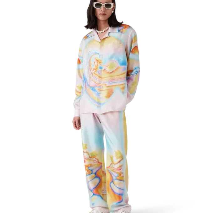 Pantaloni in seta Psychedelic Nirvana