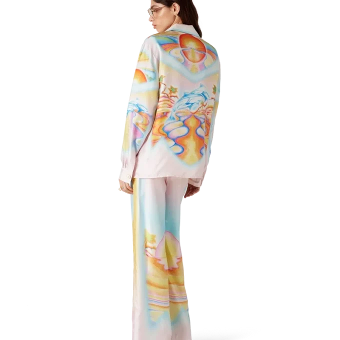 Pantaloni in seta Psychedelic Nirvana