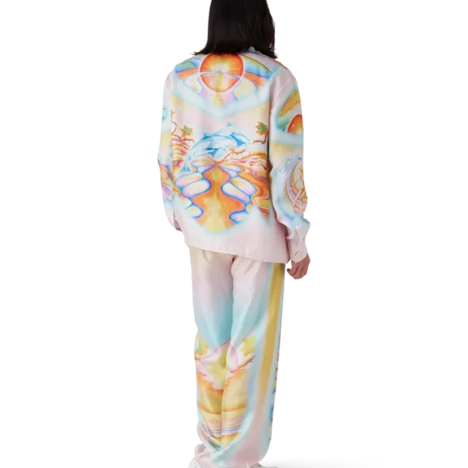 Pantaloni in seta Psychedelic Nirvana