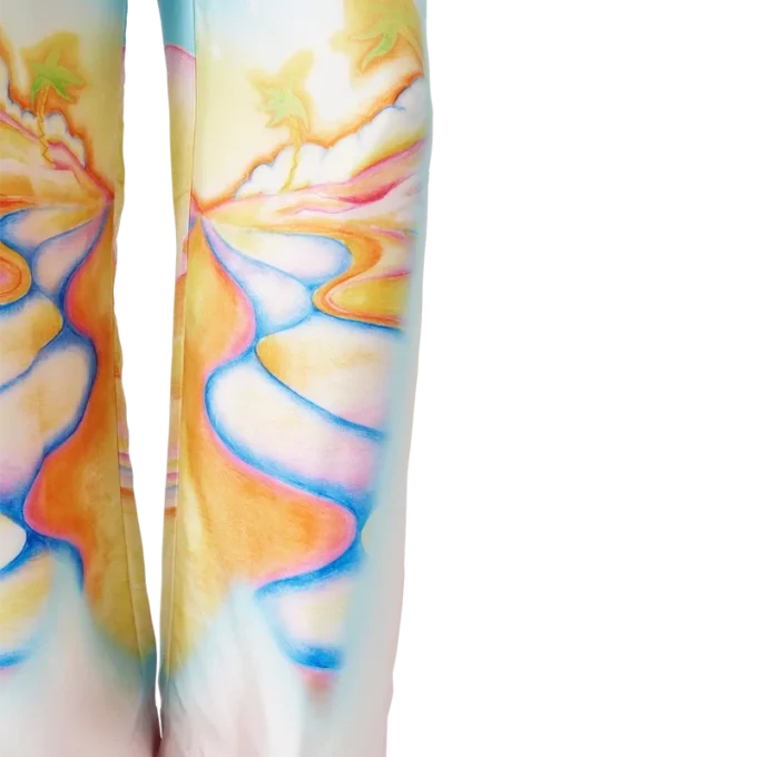 Pantaloni in seta Psychedelic Nirvana