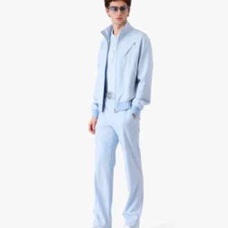 Pantaloni sartoriali in jacquard Monogram blu