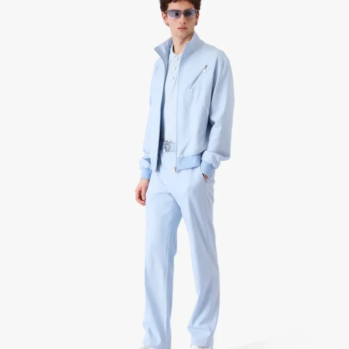 Pantaloni sartoriali in jacquard Monogram blu