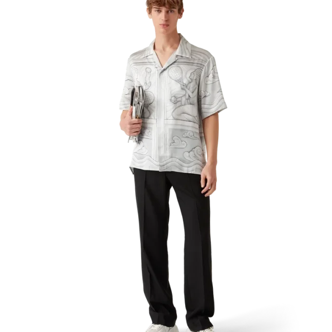 Camicia in seta a maniche corte Sacred Stone in pantaloncini Camicia in seta a maniche corte Sacred Stone in pantaloncini