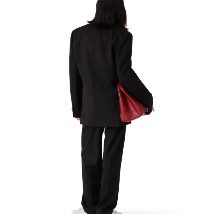 Pantaloni sartoriali in lana a cinque pieghe