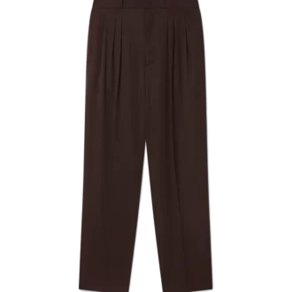 Pantaloni sartoriali in lana a pieghe