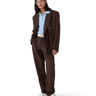 Pantaloni sartoriali in lana a pieghe