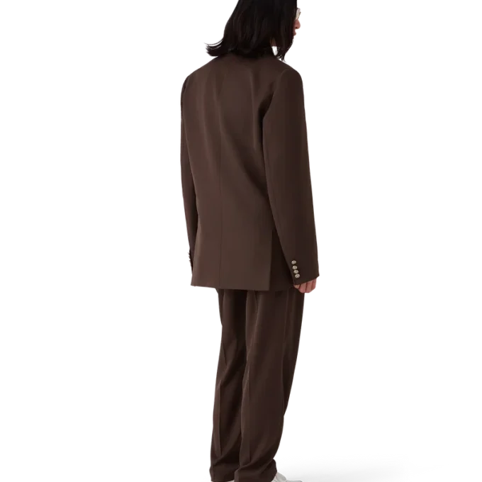 Pantaloni sartoriali in lana a pieghe