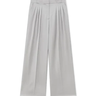 Pantaloni sartoriali in lana a tripla piega