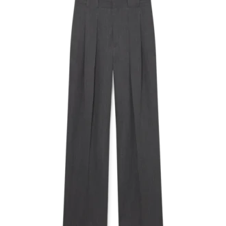 Pantaloni sartoriali in lana con passanti per cintura