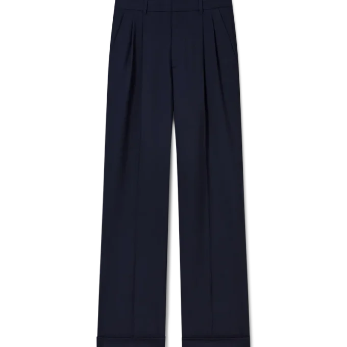 Pantaloni sartoriali in lana con pinces