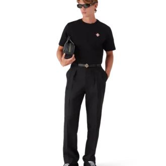 Pantaloni sartoriali in lana con pinces