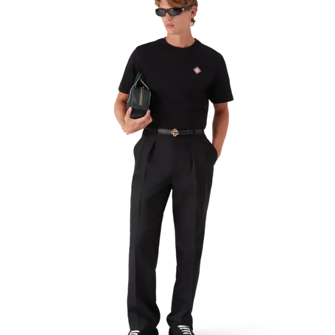 Pantaloni sartoriali in lana con pinces