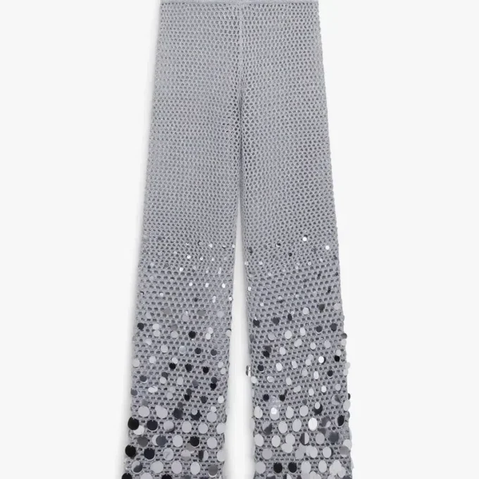 Pantaloni Silver Crochet Mirror